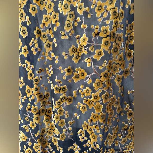 Homemade Cherry Blossom Velvet Sheer Dress Fits Large - Picture 10 of 11